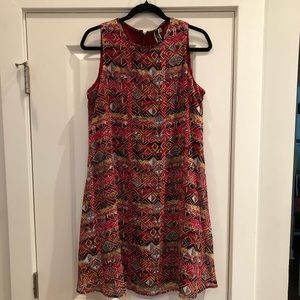 Aztec print swing dress